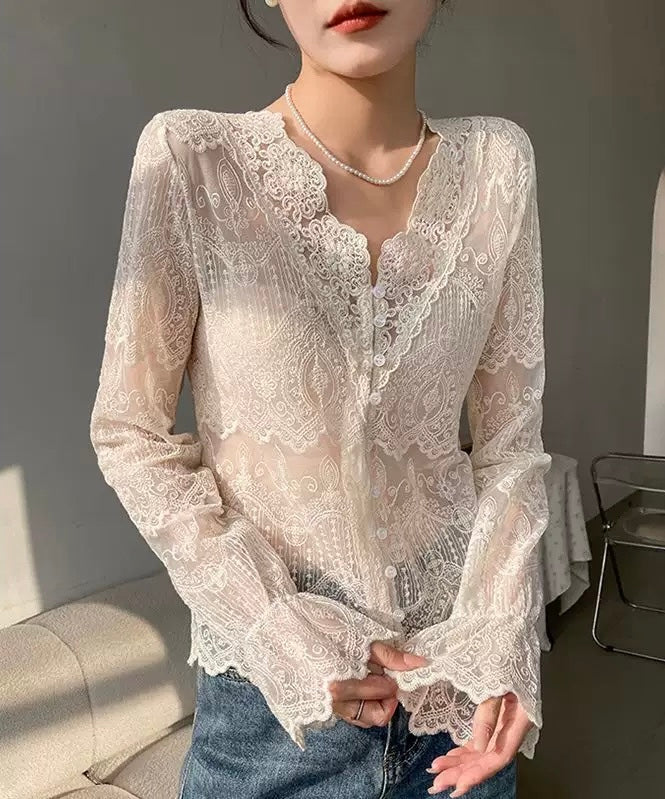 Ahset Lace Detail Top