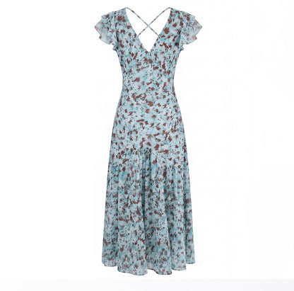Celeste Floral Chiffon Midi Dress