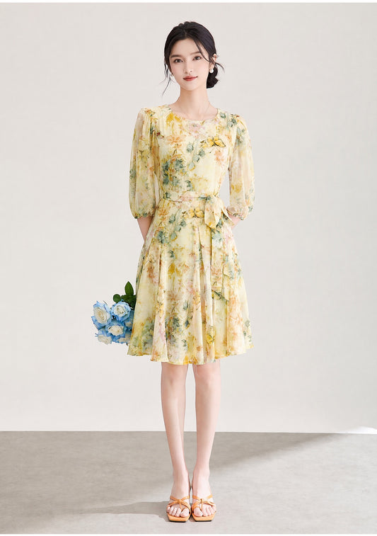 Élodie Floral Chiffon Dress