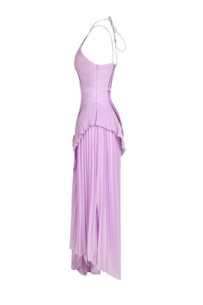 Celeste Draped Tassel Slit Maxi Dress