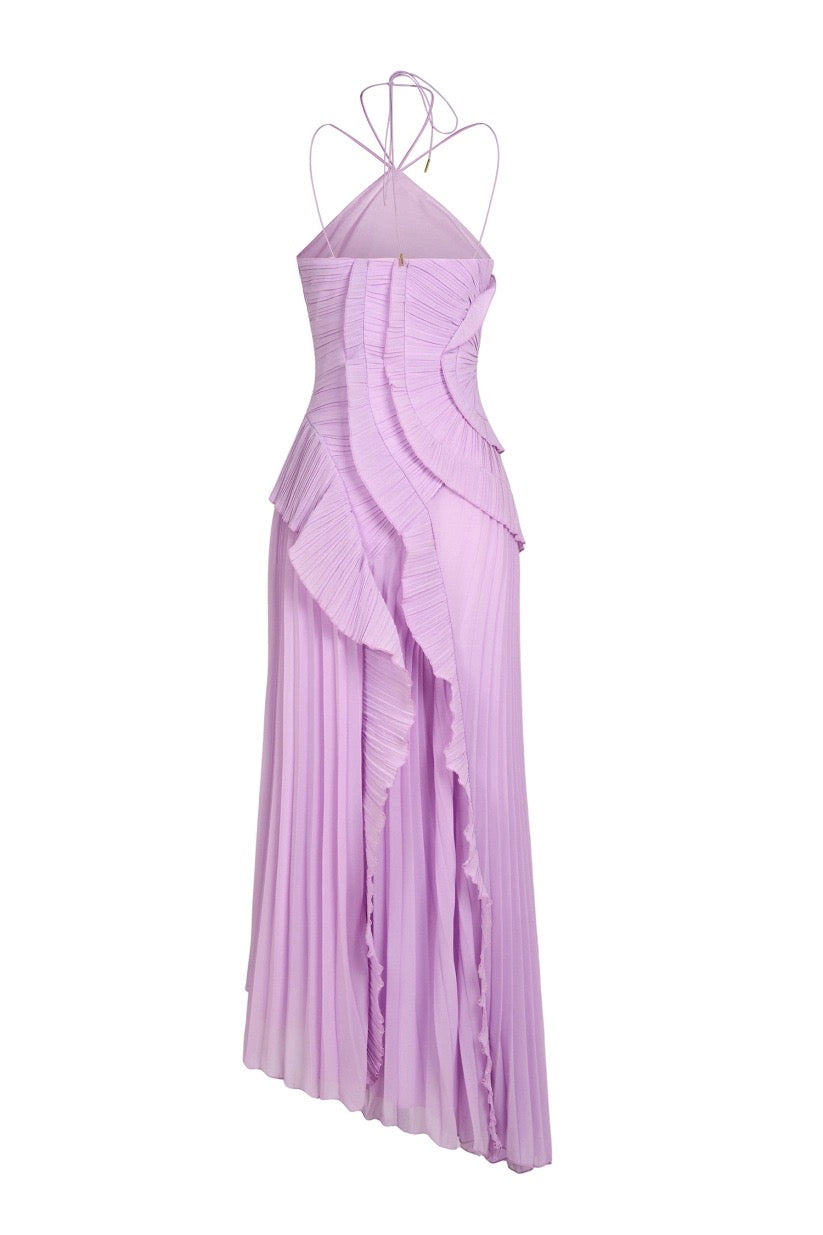 Celeste Draped Tassel Slit Maxi Dress