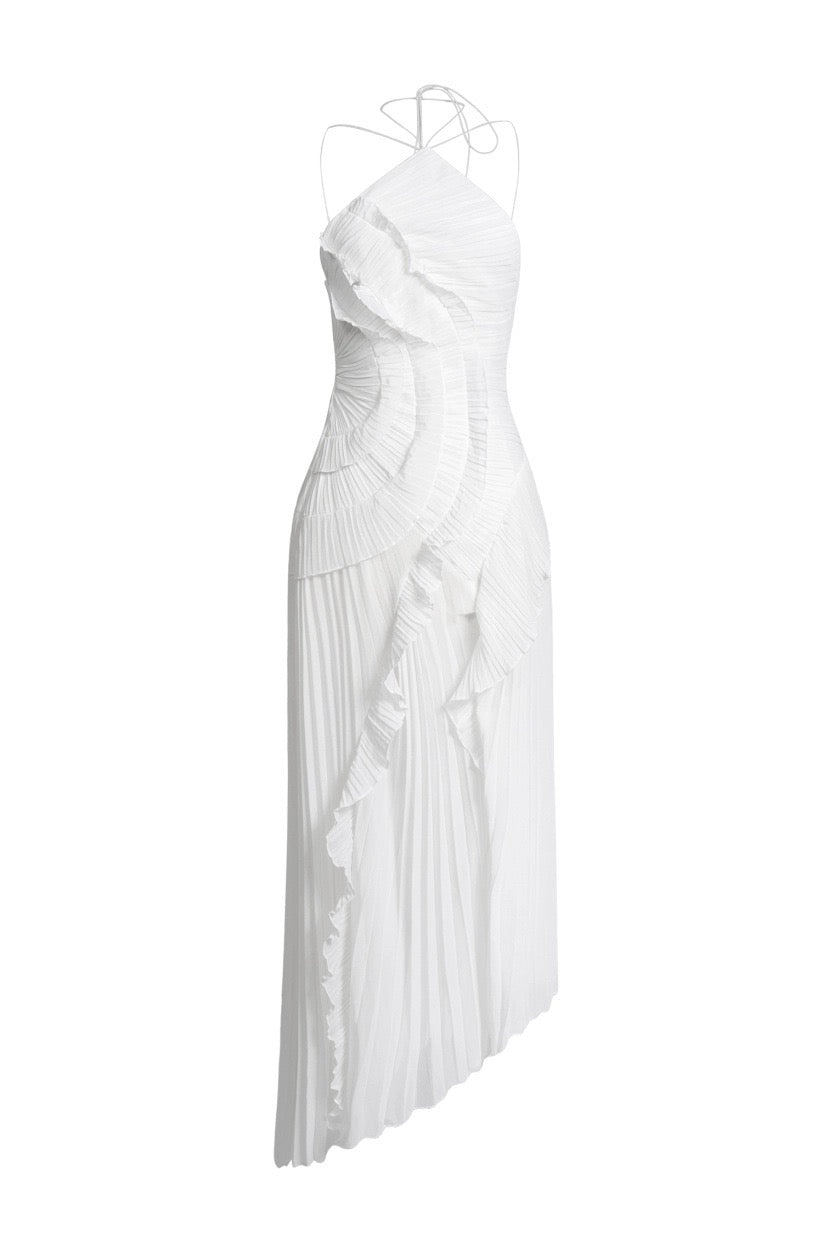 Celeste Draped Tassel Slit Maxi Dress