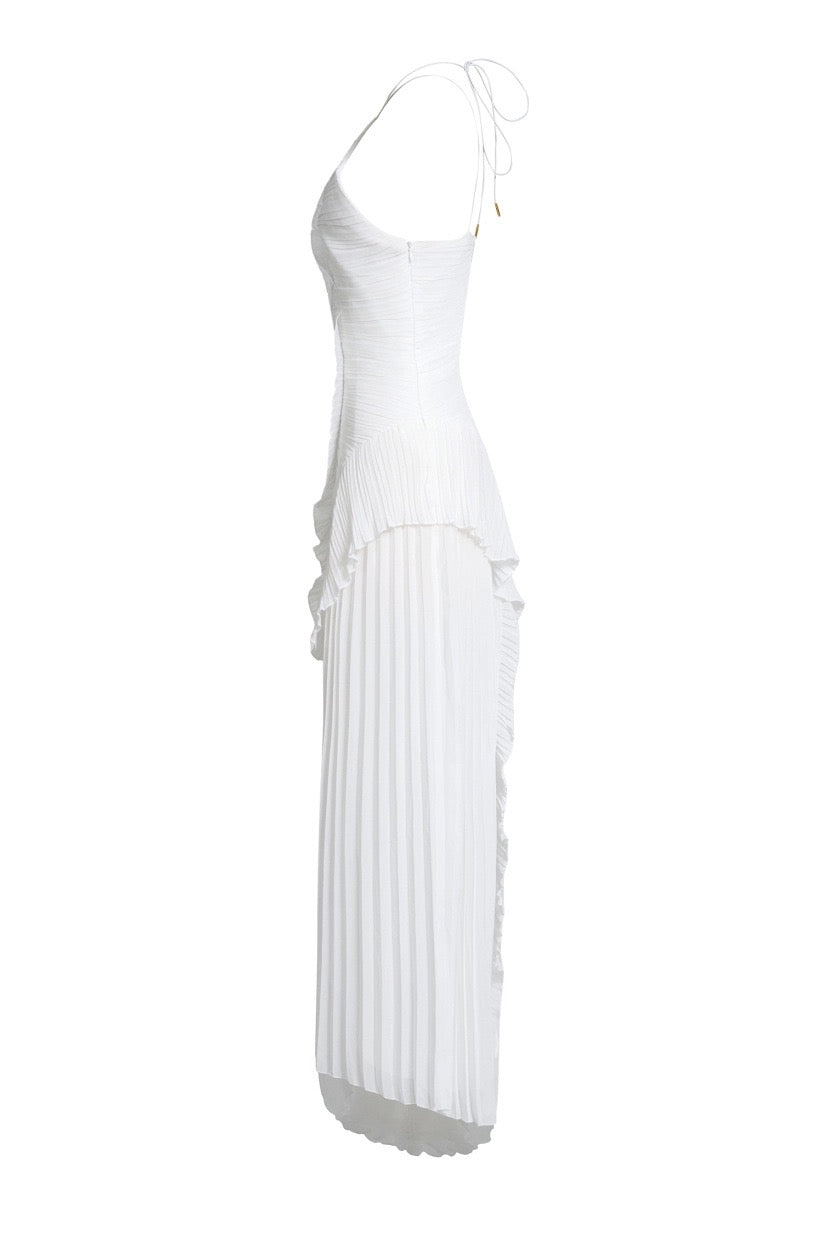 Celeste Draped Tassel Slit Maxi Dress