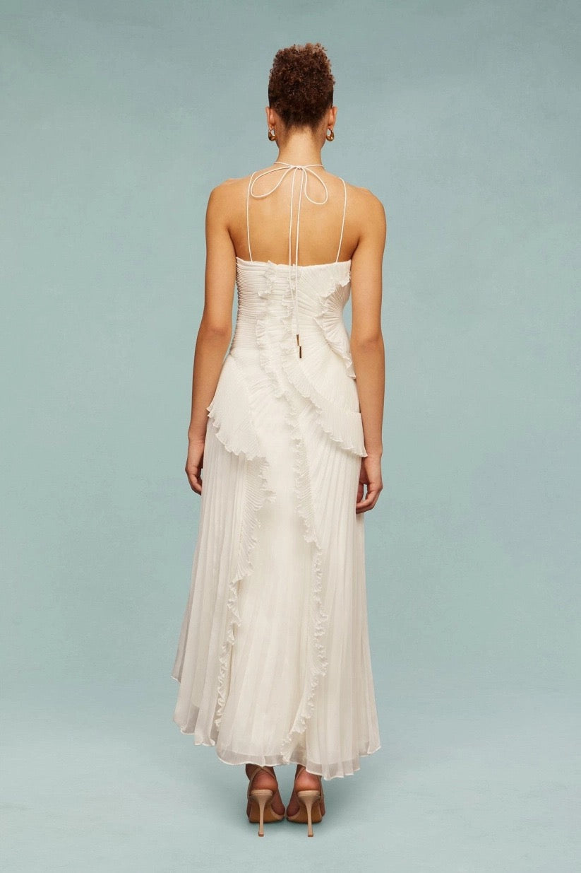 Celeste Draped Tassel Slit Maxi Dress