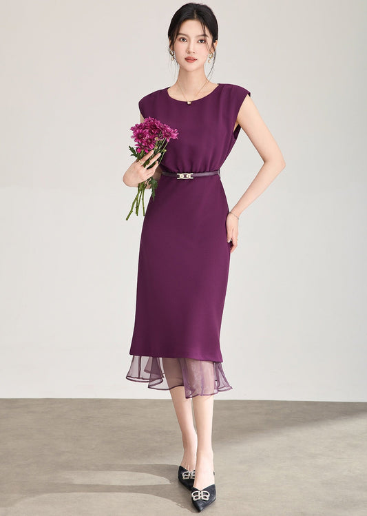 Veloura Mesh Panel Mermaid Midi Dress