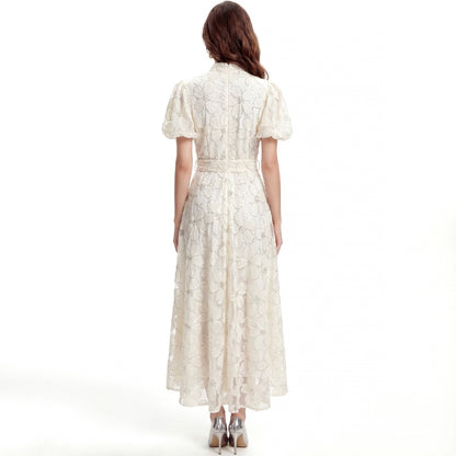 Elowen Lace Puff Sleeve Midi Dress