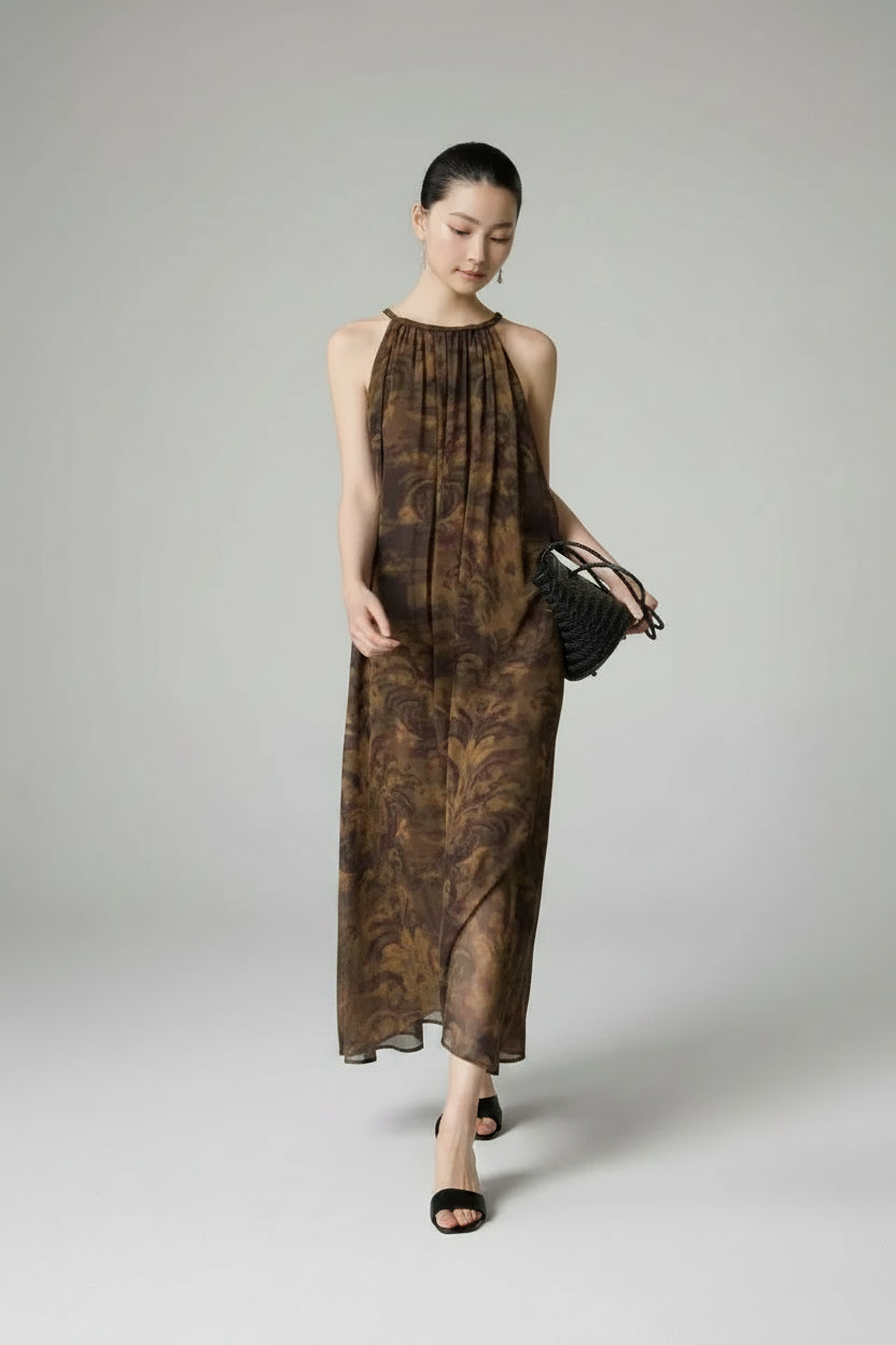 Serene Muse Belted Midi Dress