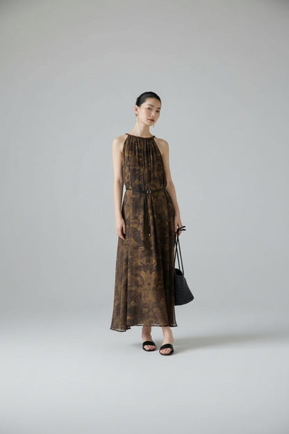 Serene Muse Belted Midi Dress