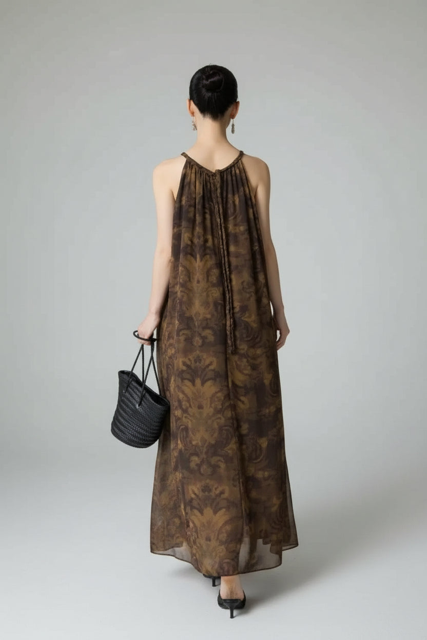 Serene Muse Belted Midi Dress