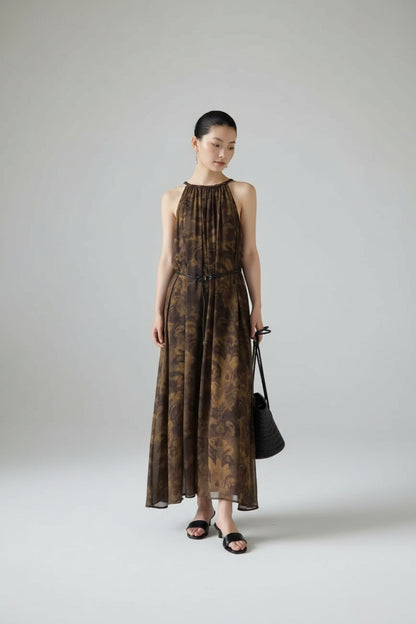 Serene Muse Belted Midi Dress