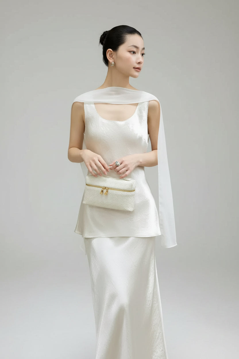 Valeria Satin Two-Piece Skirt Set