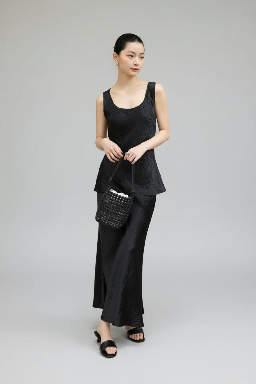 Valeria Satin Two-Piece Skirt Set