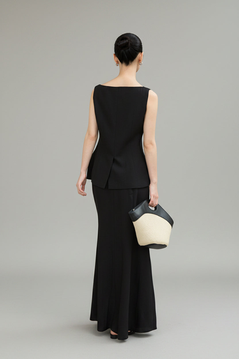 Elira Tailored Vest & Midi Skirt Set