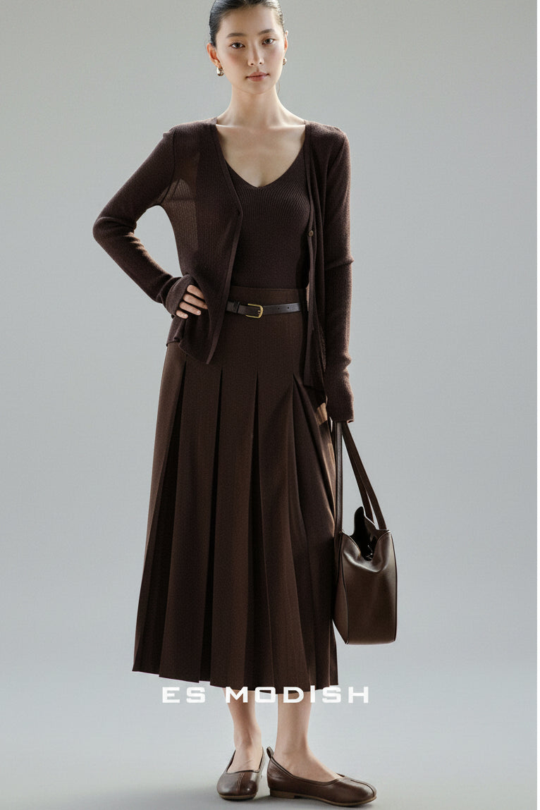Liora Pleated Midi Skirt