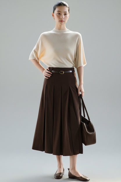 Liora Pleated Midi Skirt
