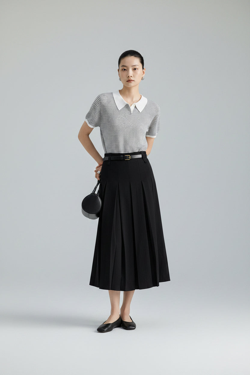 Liora Pleated Midi Skirt