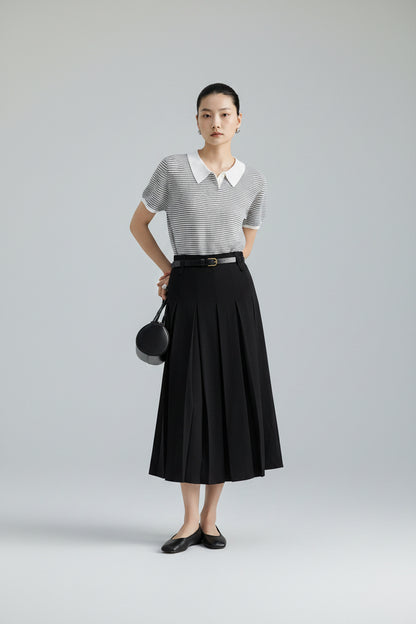 Liora Pleated Midi Skirt