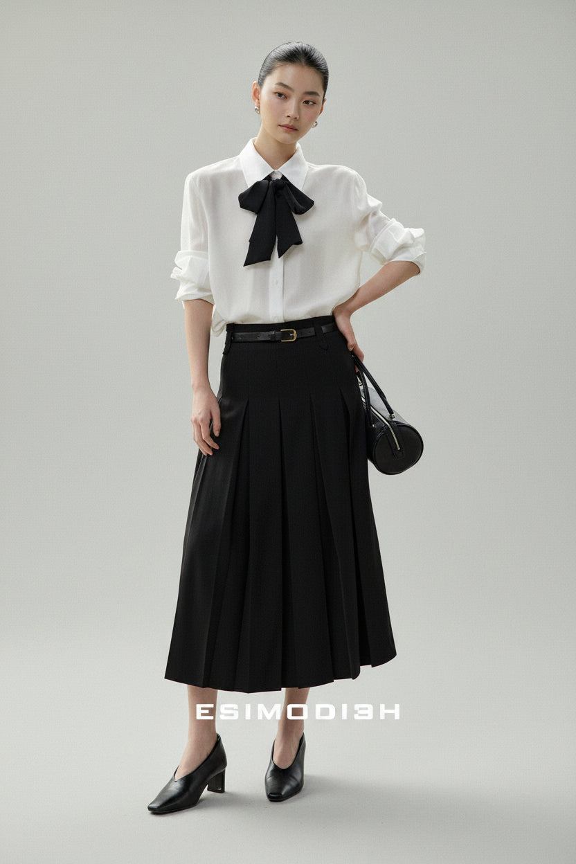 Liora Pleated Midi Skirt