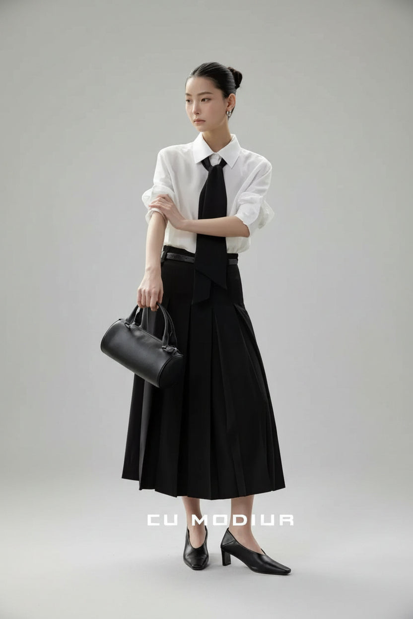 Liora Pleated Midi Skirt