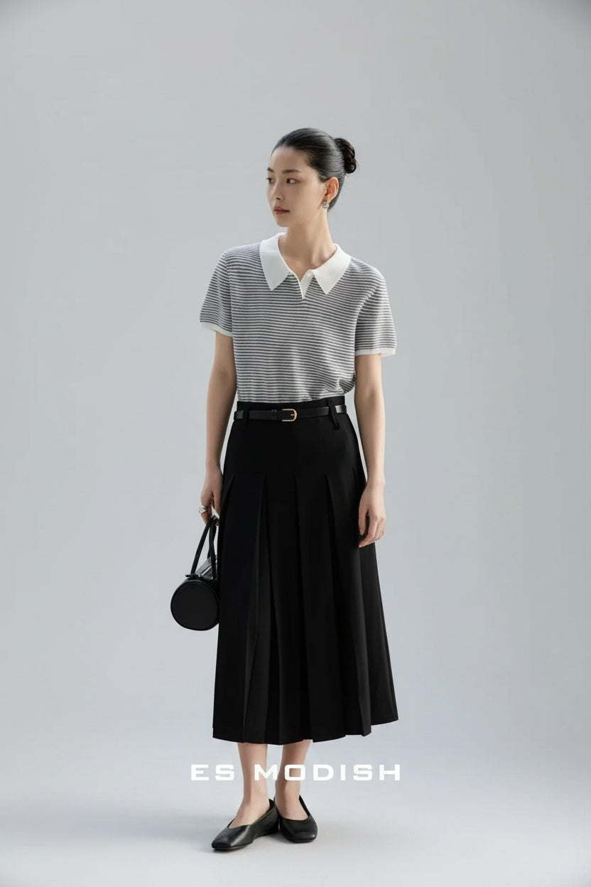 Liora Pleated Midi Skirt