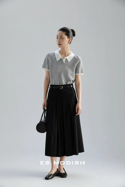 Liora Pleated Midi Skirt