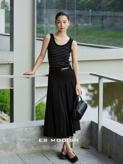 Liora Pleated Midi Skirt