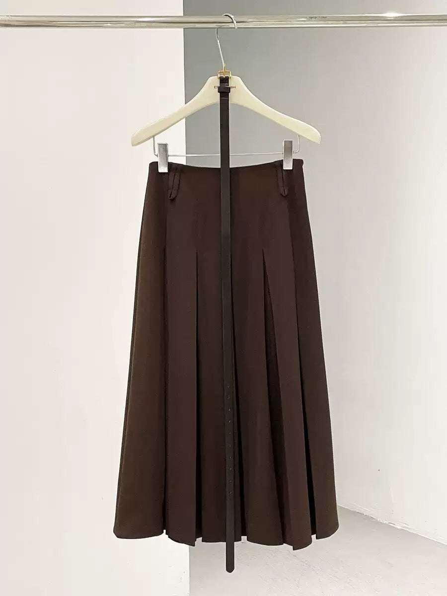 Liora Pleated Midi Skirt