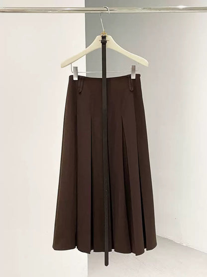 Liora Pleated Midi Skirt