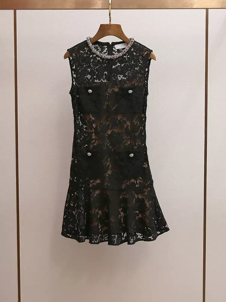 Noire Ruffle Mini Dress