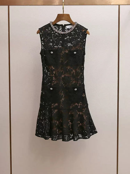 Noire Ruffle Mini Dress