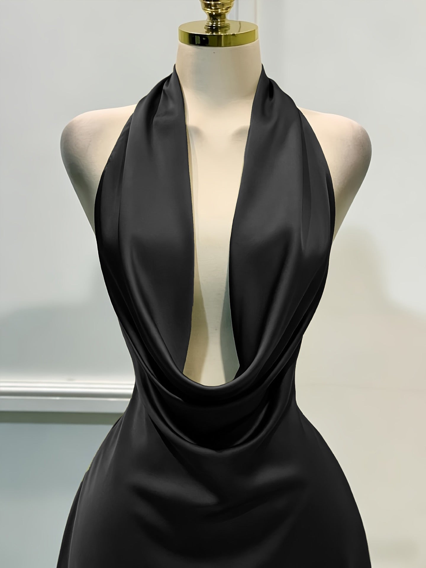 Luxe Satin Open-Back Mini Dress