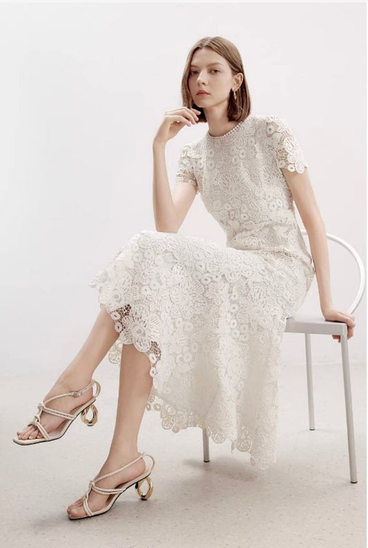 Timeless Grace Lace Midi Dress