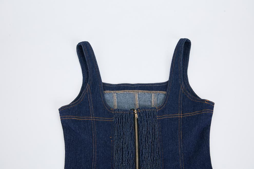 Celeste Denim Bubble Mini Dress