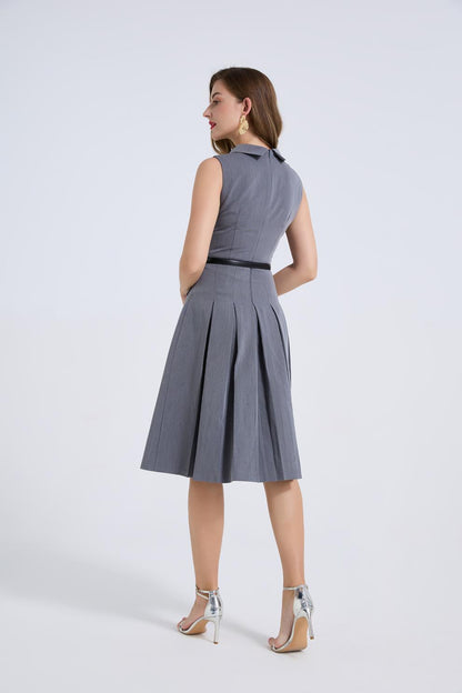 Silver Mist Pleated Dress