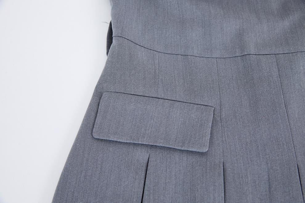 Silver Mist Pleated Dress