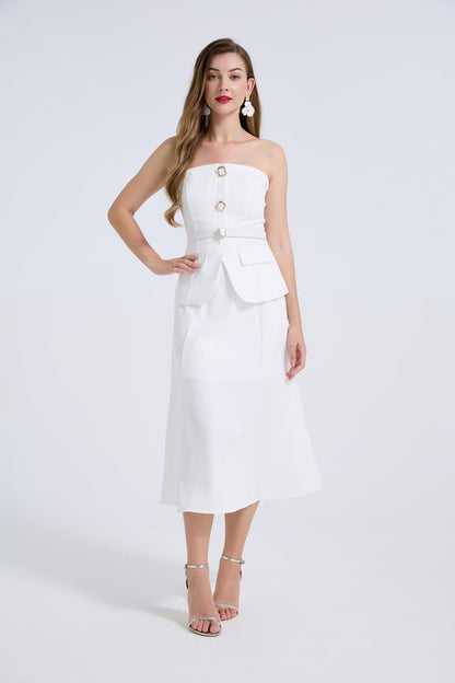 Aurelia Luxe Buckle Two-Piece Skirt Set