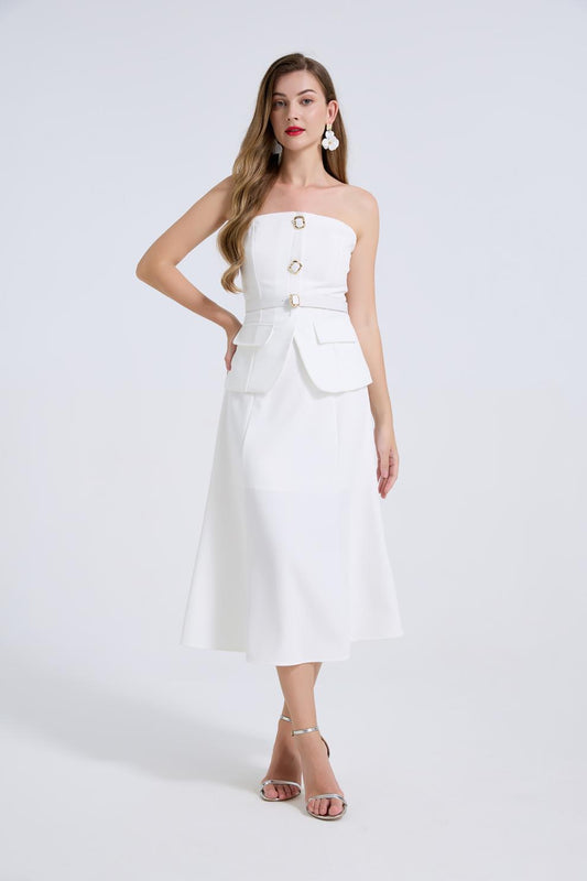 Aurelia Luxe Buckle Two-Piece Skirt Set
