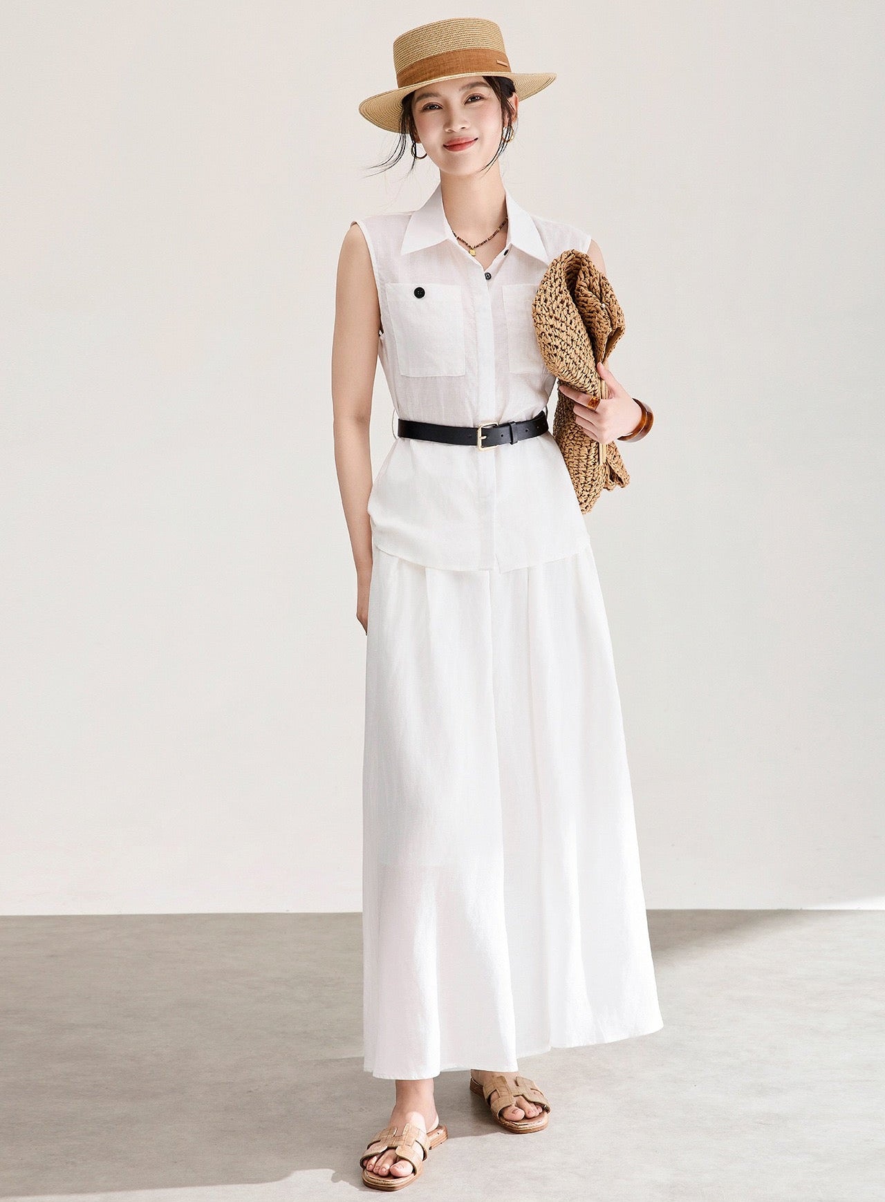 Marielle Tencel Linen Shirt & Skirt Set