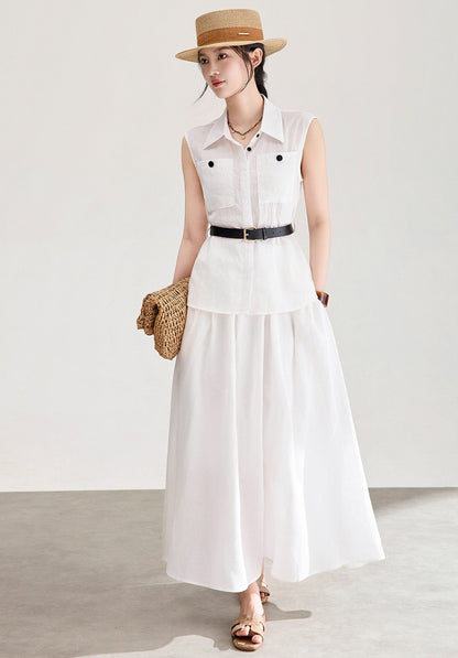 Marielle Tencel Linen Shirt & Skirt Set