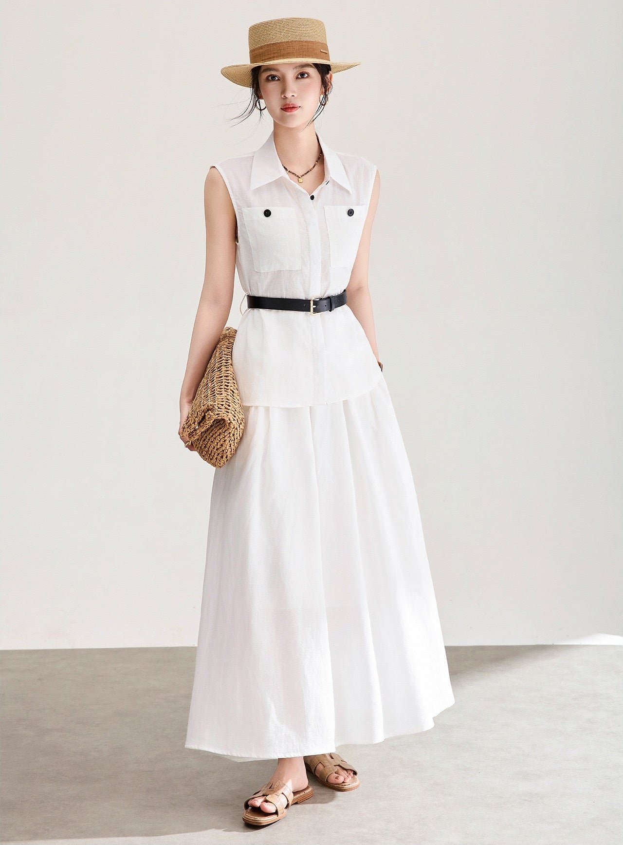 Marielle Tencel Linen Shirt & Skirt Set
