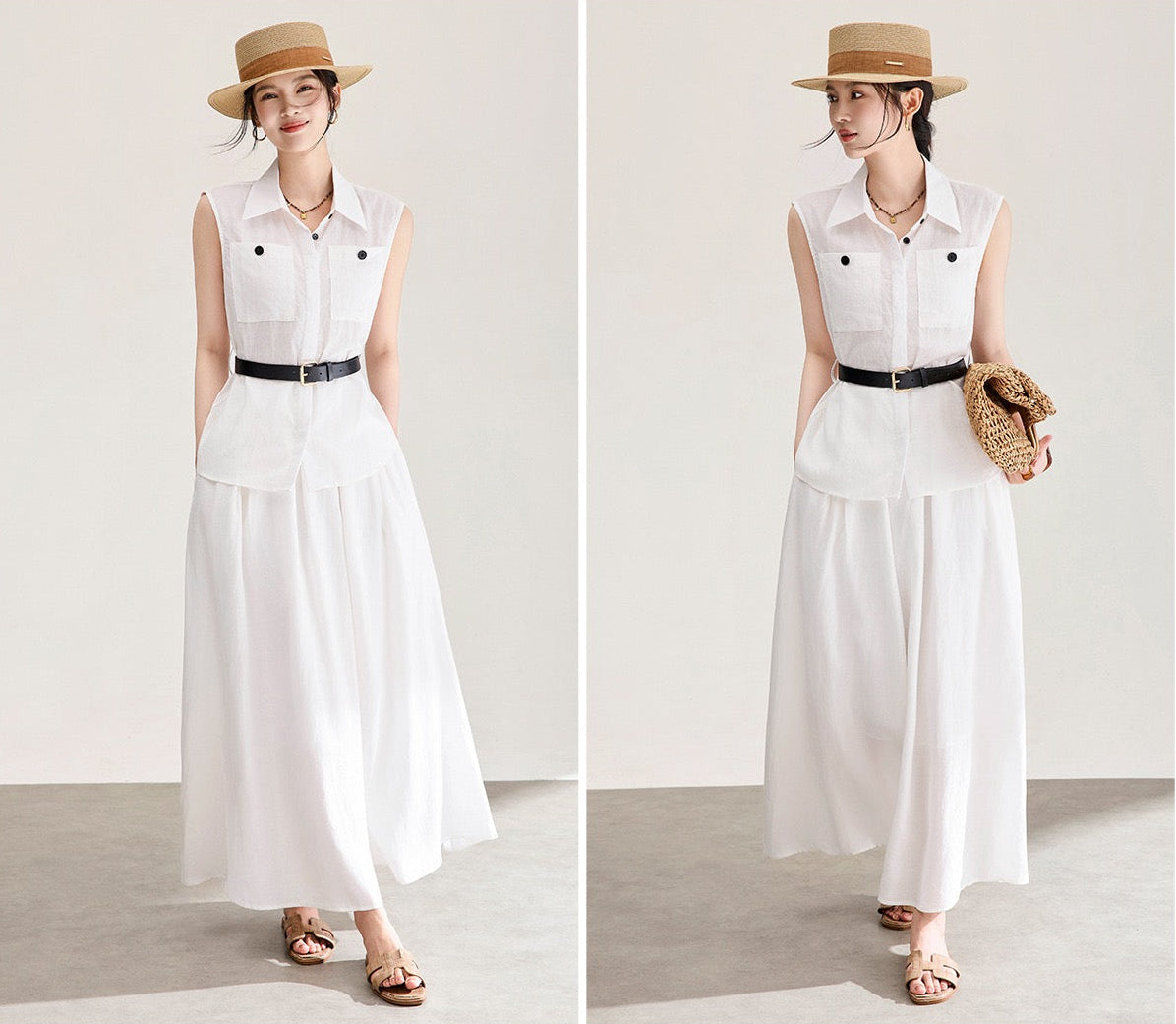 Marielle Tencel Linen Shirt & Skirt Set