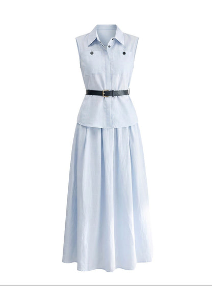 Marielle Tencel Linen Shirt & Skirt Set