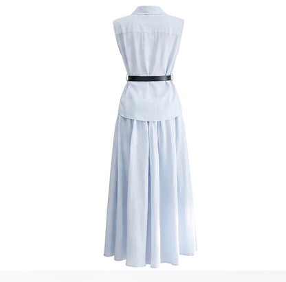 Marielle Tencel Linen Shirt & Skirt Set