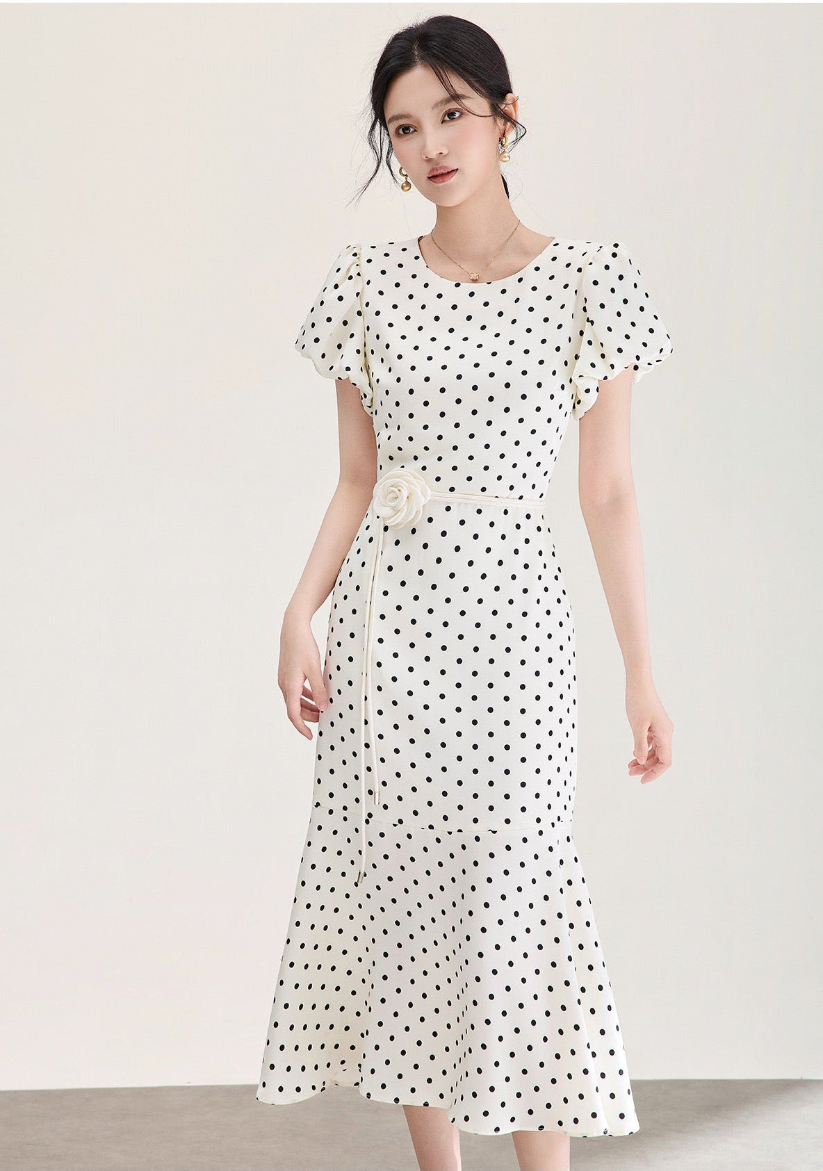Rosalie Polka Dot Midi Dress