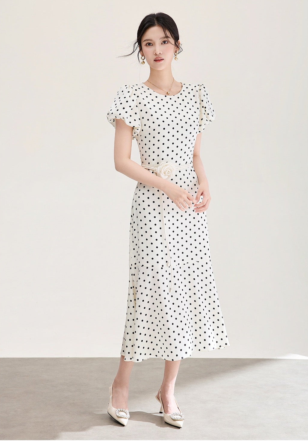 Rosalie Polka Dot Midi Dress