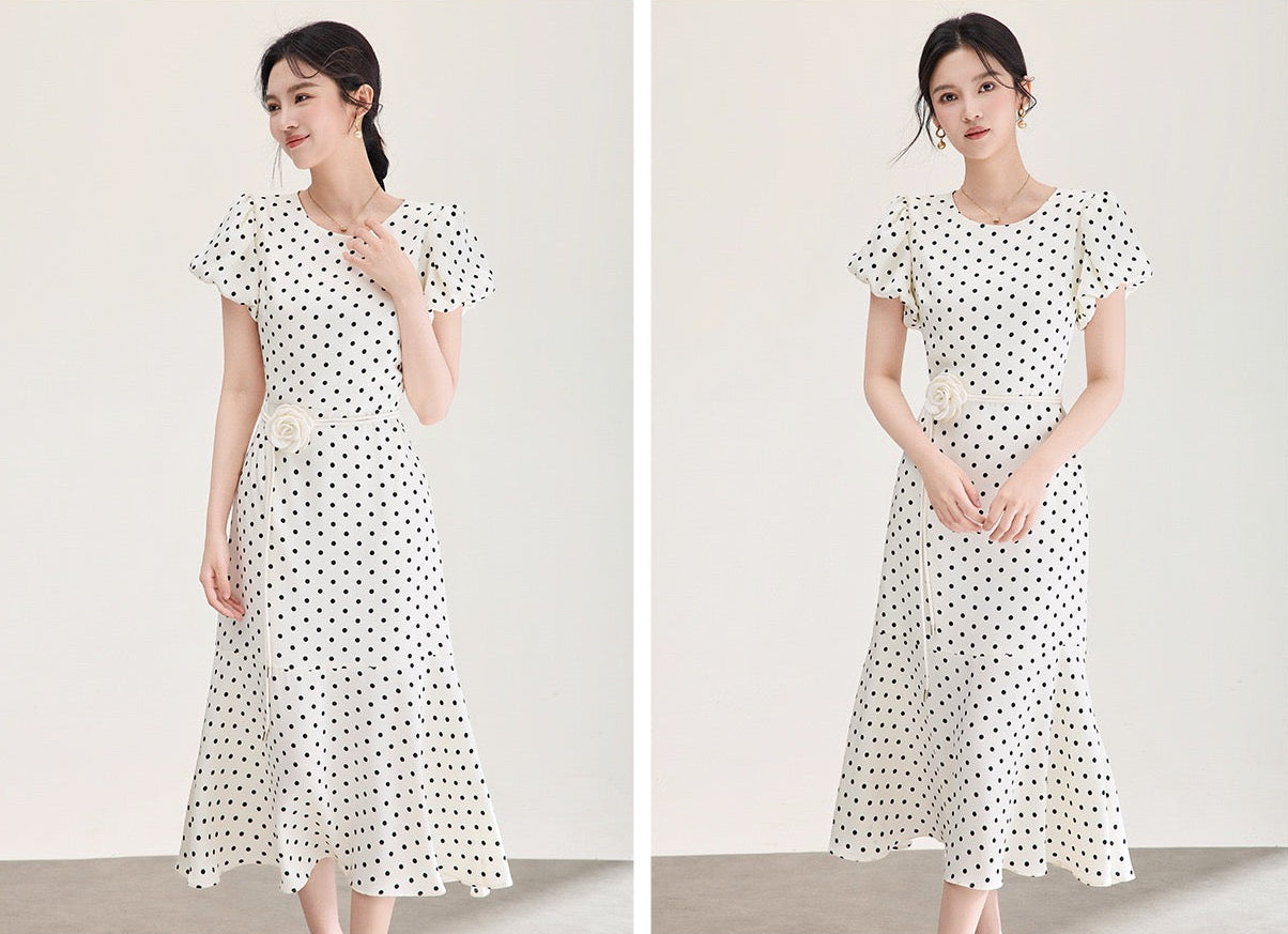 Rosalie Polka Dot Midi Dress