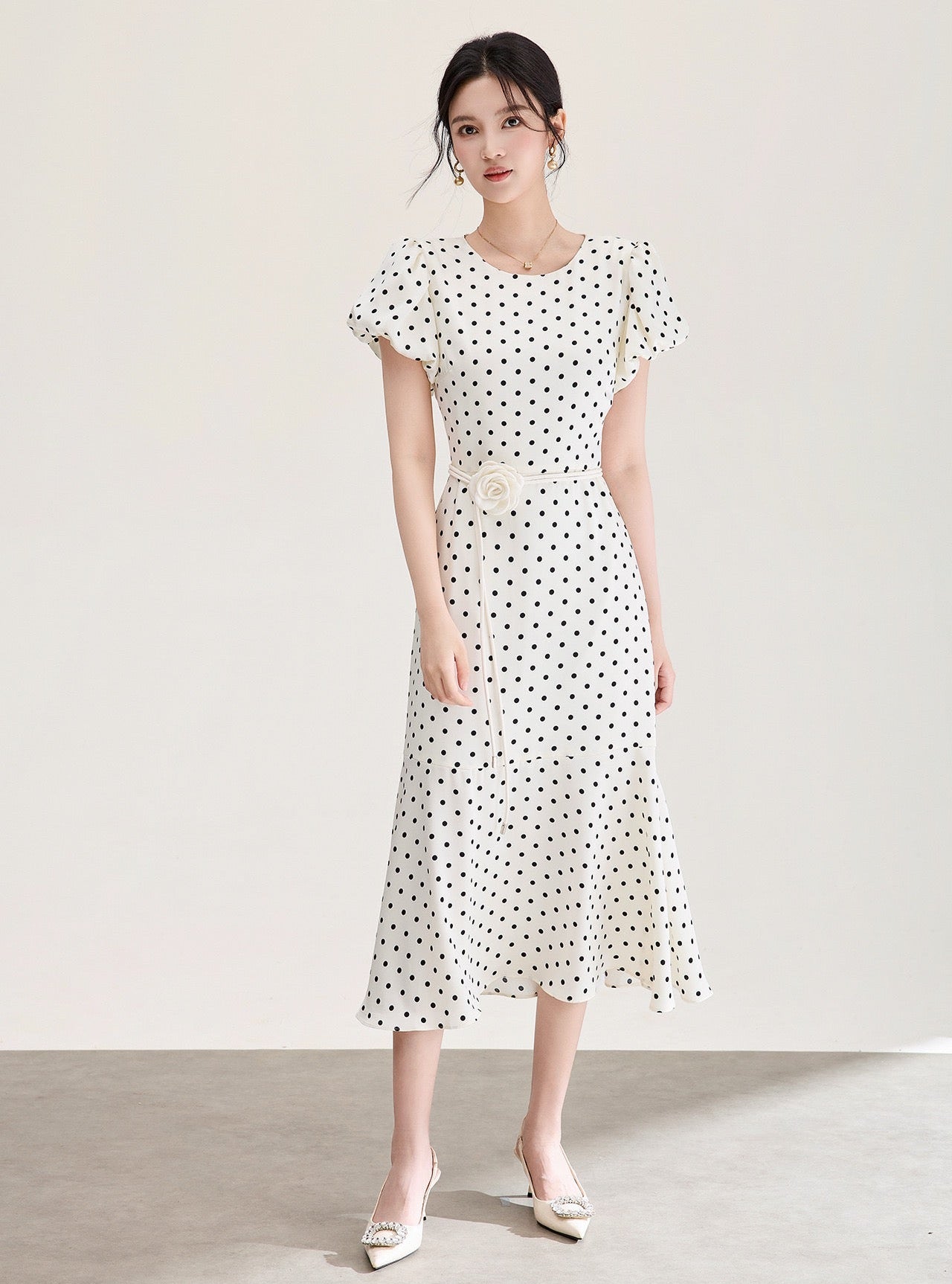 Rosalie Polka Dot Midi Dress