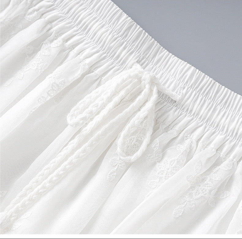Élise Embroidered Tencel Two-Piece Skirt Set