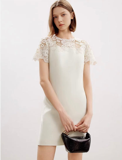 Elegant Embroidered Wrap Mini Dress