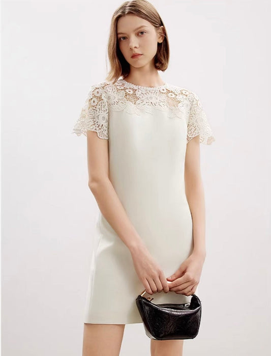 Elegant Embroidered Wrap Mini Dress
